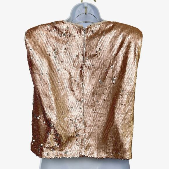 Vestique Sequin Rose Gold Make a Toast Top/L - Picture 3 of 6